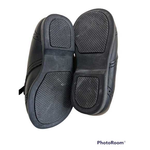 Vtg Small Steps Infant Toddler Shoes Boy Sz 5 Black Oxford Wingtip Made In USA - Picture 5 of 6